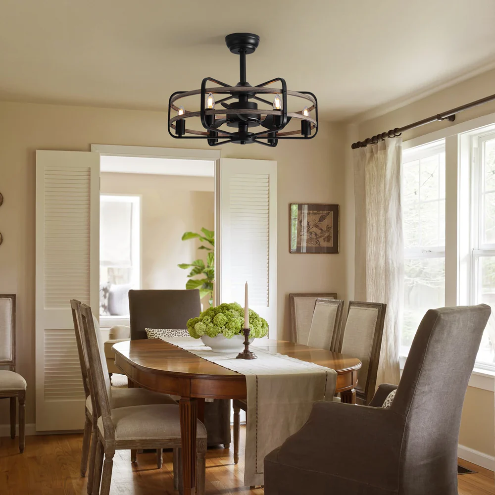 farmhouse 25" cage ceiling fan light with remote control farmhouse 25" cage ceiling fan light with remote control