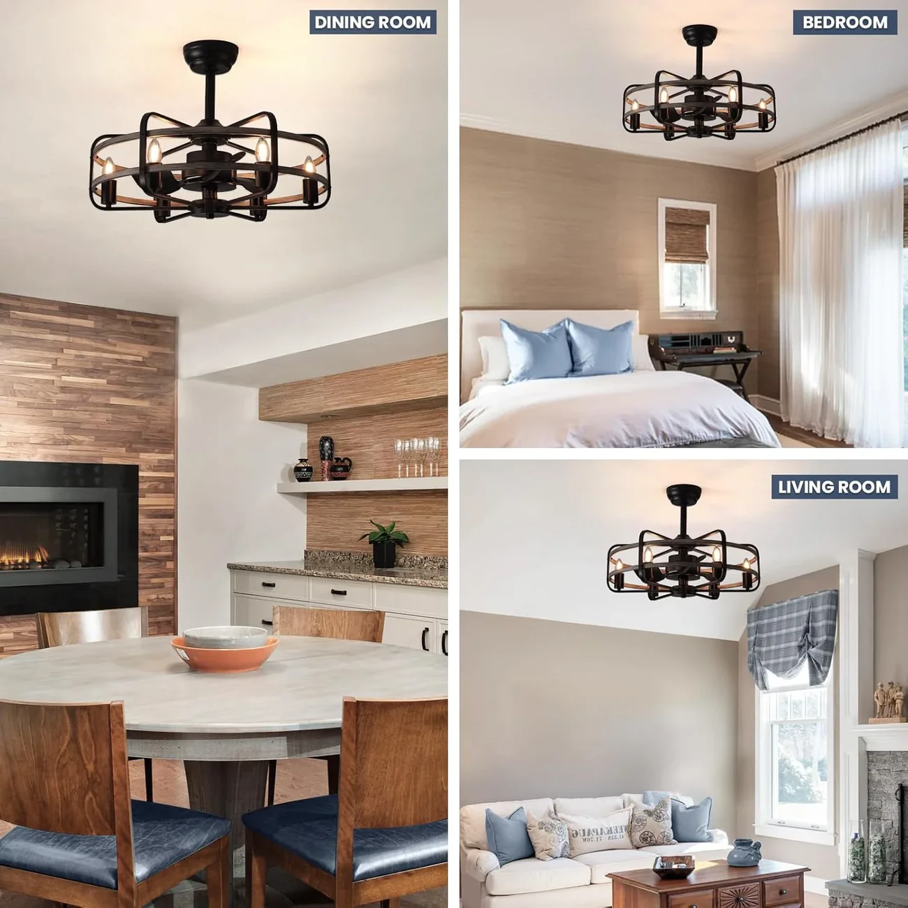 farmhouse 25" cage ceiling fan light with remote control farmhouse 25" cage ceiling fan light with remote control